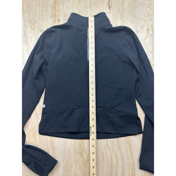 Yogalicious Cropped 1/4 Zip Pullover Thumb Holes Black M - Picture 4 of 5